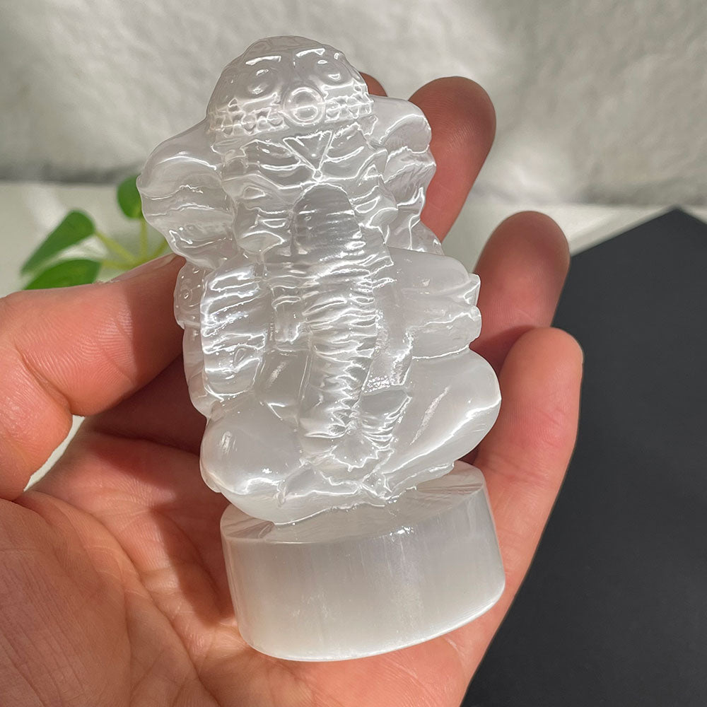 Wholesale Hand-Carved Selenite Ganesha Statue (90mm)