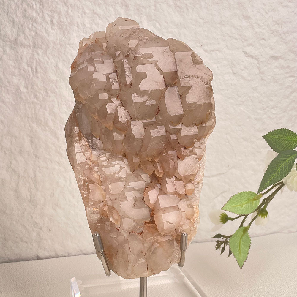 Massive 2.64kg Madagascar Elestial Quartz Cluster with Stand