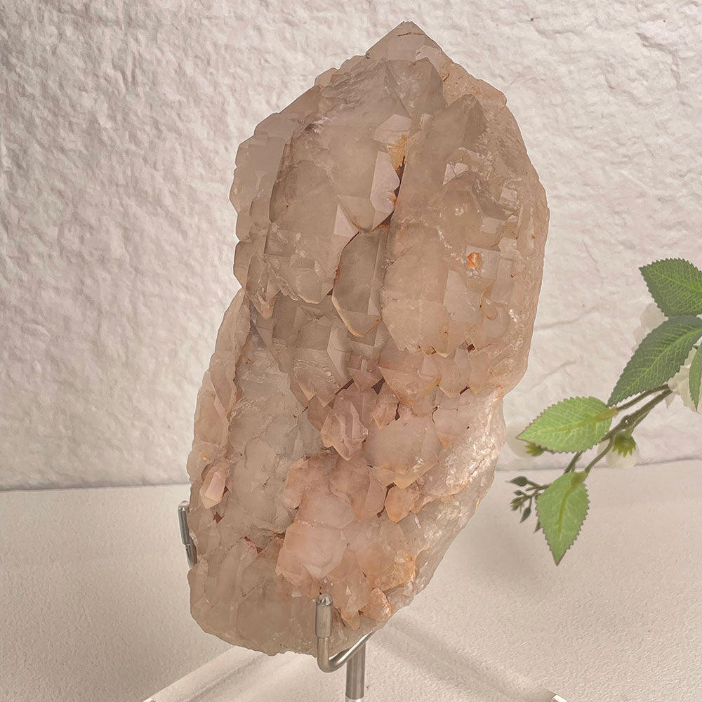 Massive 2.64kg Madagascar Elestial Quartz Cluster with Stand
