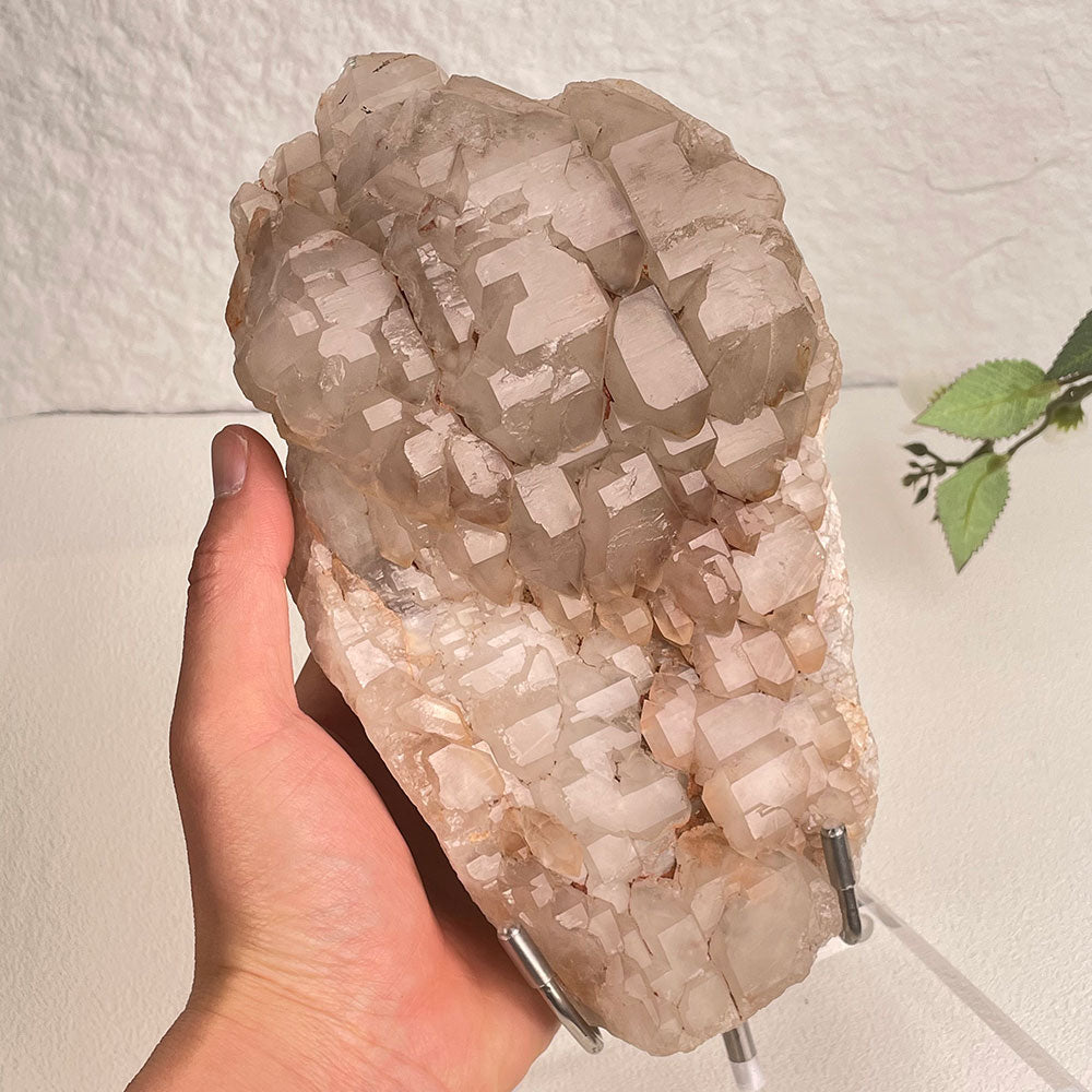 Massive 2.64kg Madagascar Elestial Quartz Cluster with Stand