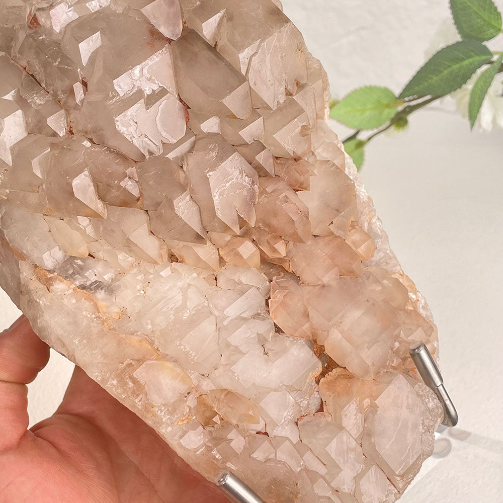 Massive 2.64kg Madagascar Elestial Quartz Cluster with Stand