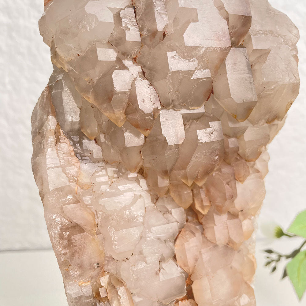 Massive 2.64kg Madagascar Elestial Quartz Cluster with Stand