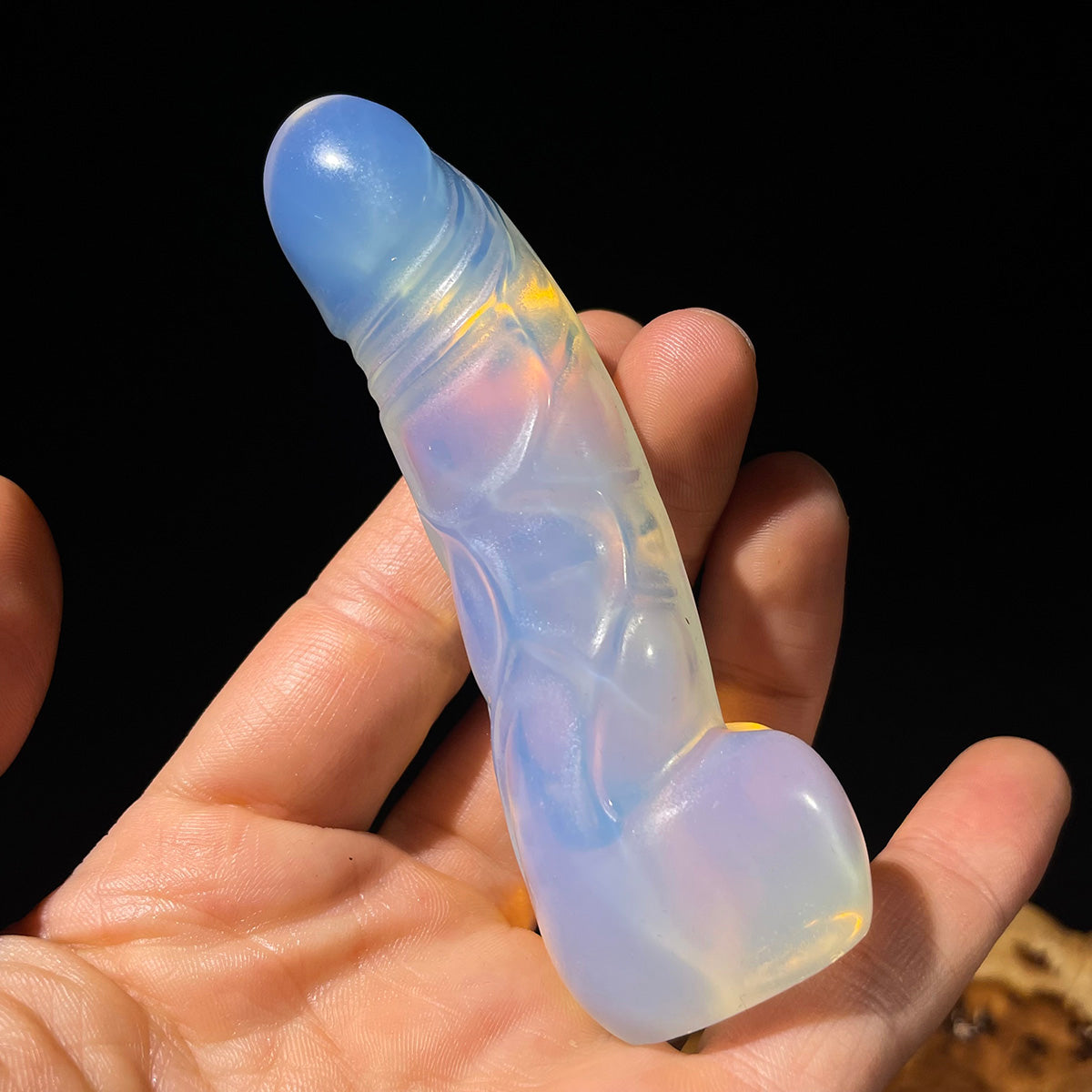 Opalite Penis Statues Crystal Energy Healing Stone Figurine Carving