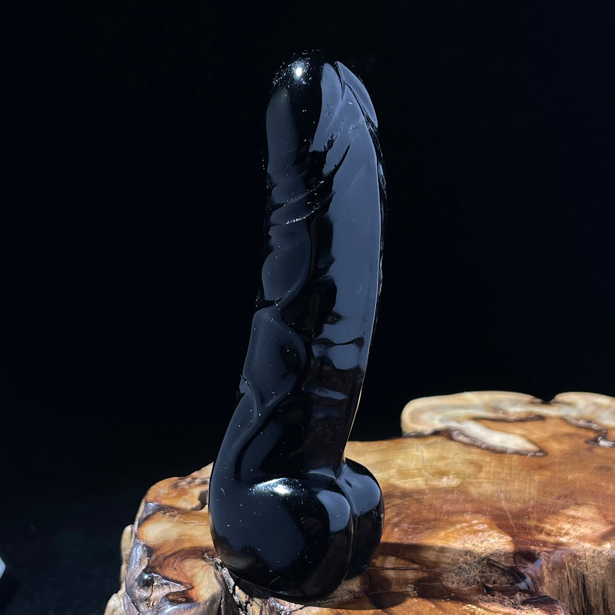 Black Obsidian Penis Healing Stone Real Crystal Statues