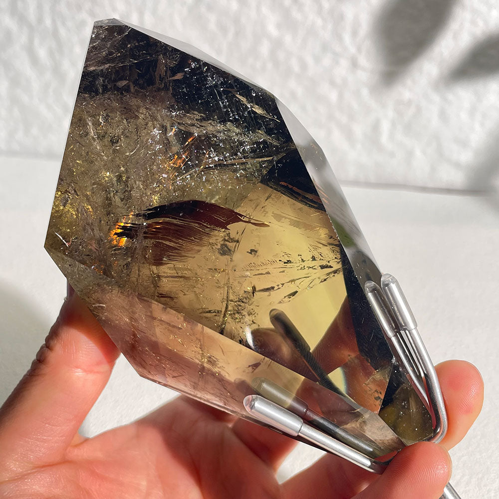 Exact Piece: Natural Smokey Citrine Polished Freeform with Stand