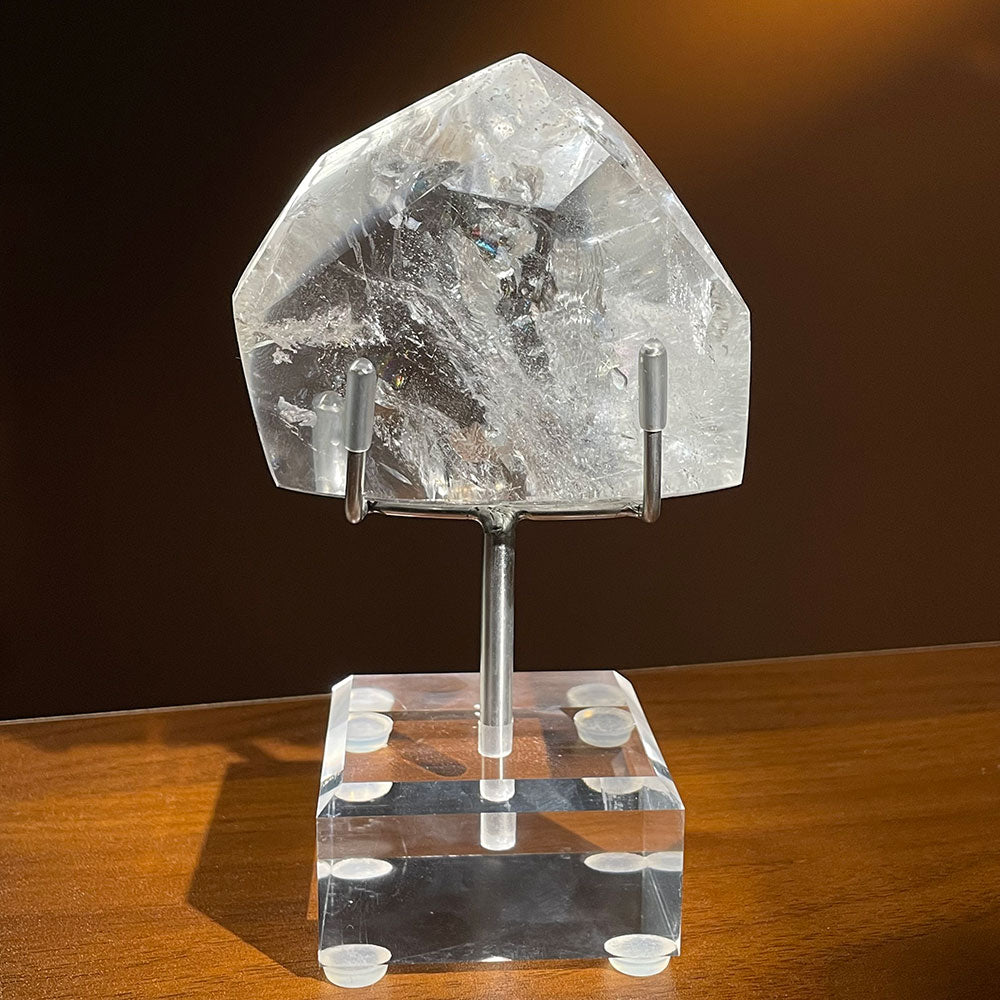 WYSIWYG Transparent Clear Quartz Polyhedron & Acrylic Base