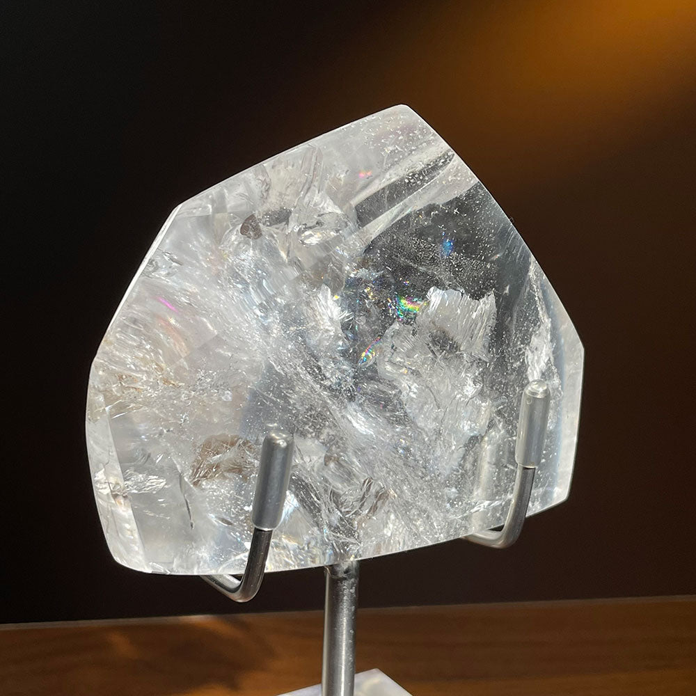 WYSIWYG Transparent Clear Quartz Polyhedron & Acrylic Base