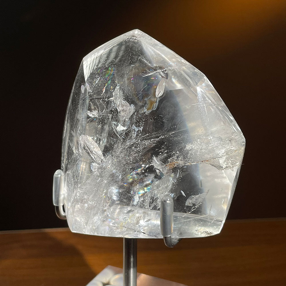 WYSIWYG Transparent Clear Quartz Polyhedron & Acrylic Base