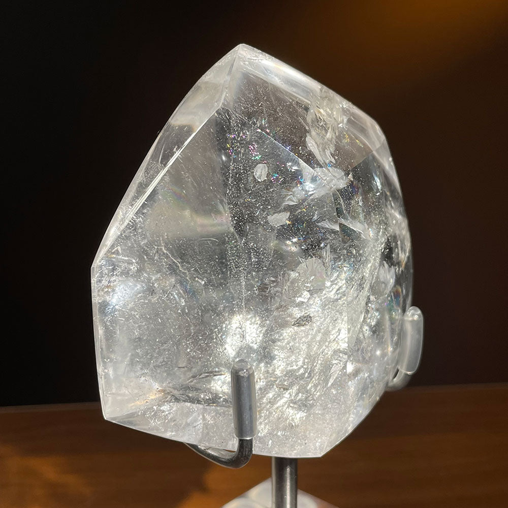 WYSIWYG Transparent Clear Quartz Polyhedron & Acrylic Base