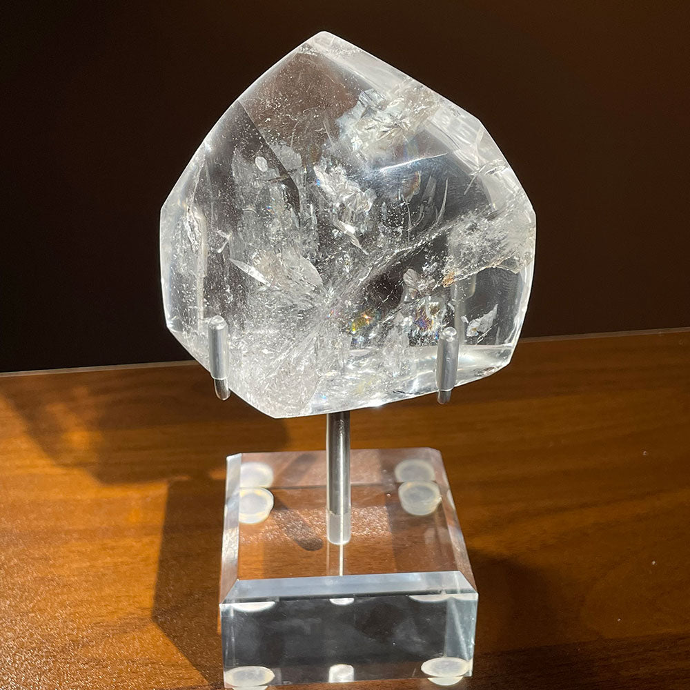 WYSIWYG Transparent Clear Quartz Polyhedron & Acrylic Base