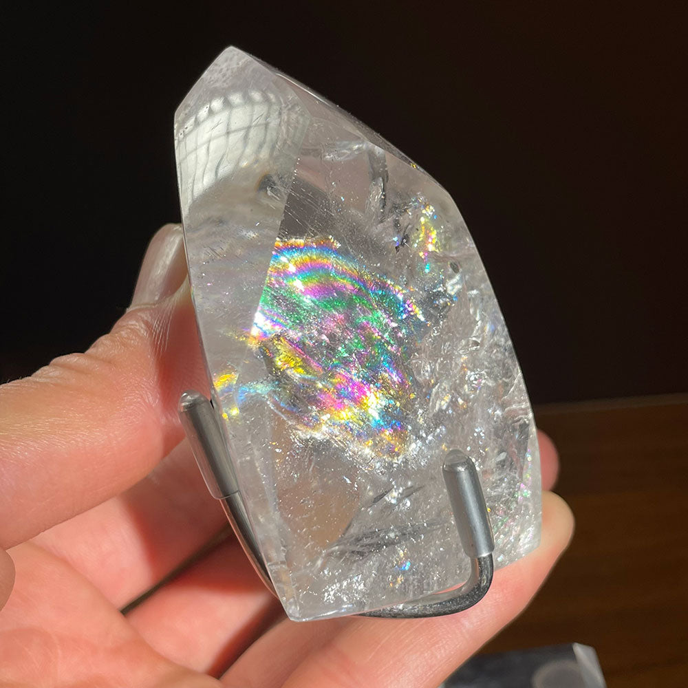 WYSIWYG Transparent Clear Quartz Polyhedron & Acrylic Base