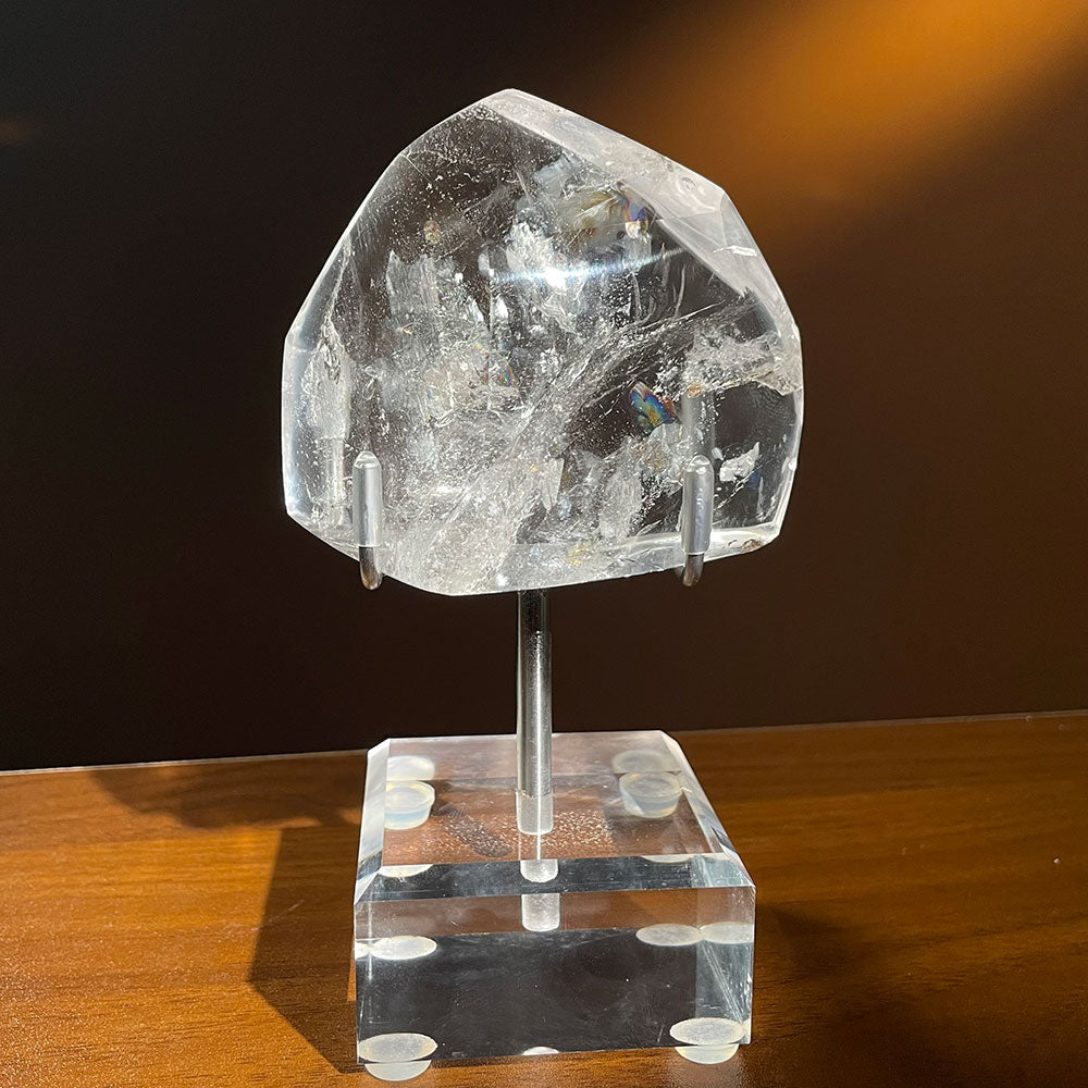 WYSIWYG Transparent Clear Quartz Polyhedron & Acrylic Base