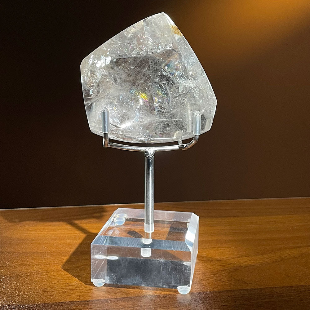 Exact Piece: 0.4kg Chunky Rainbow Clear Quartz Freeform with Stand