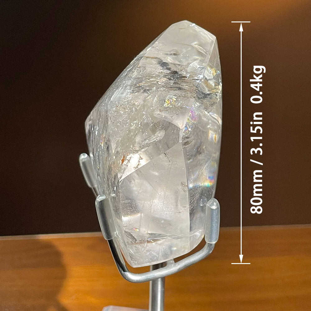 Exact Piece: 0.4kg Chunky Rainbow Clear Quartz Freeform with Stand