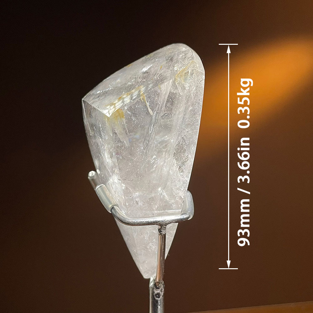 Premium Water-Clear Quartz Polyhedron - Radiant Internal Rainbows