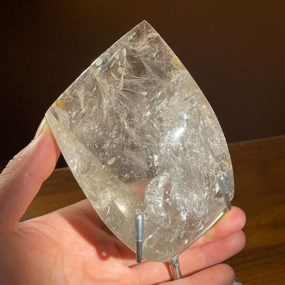 Exact Piece: 0.74kg Rainbow Clear Quartz Freeform with Stand