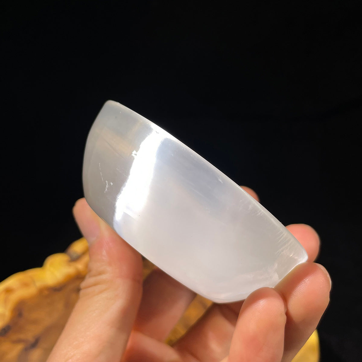 Selenite Bowl Healing Stone Crystal Bowl Reiki Hand Carved