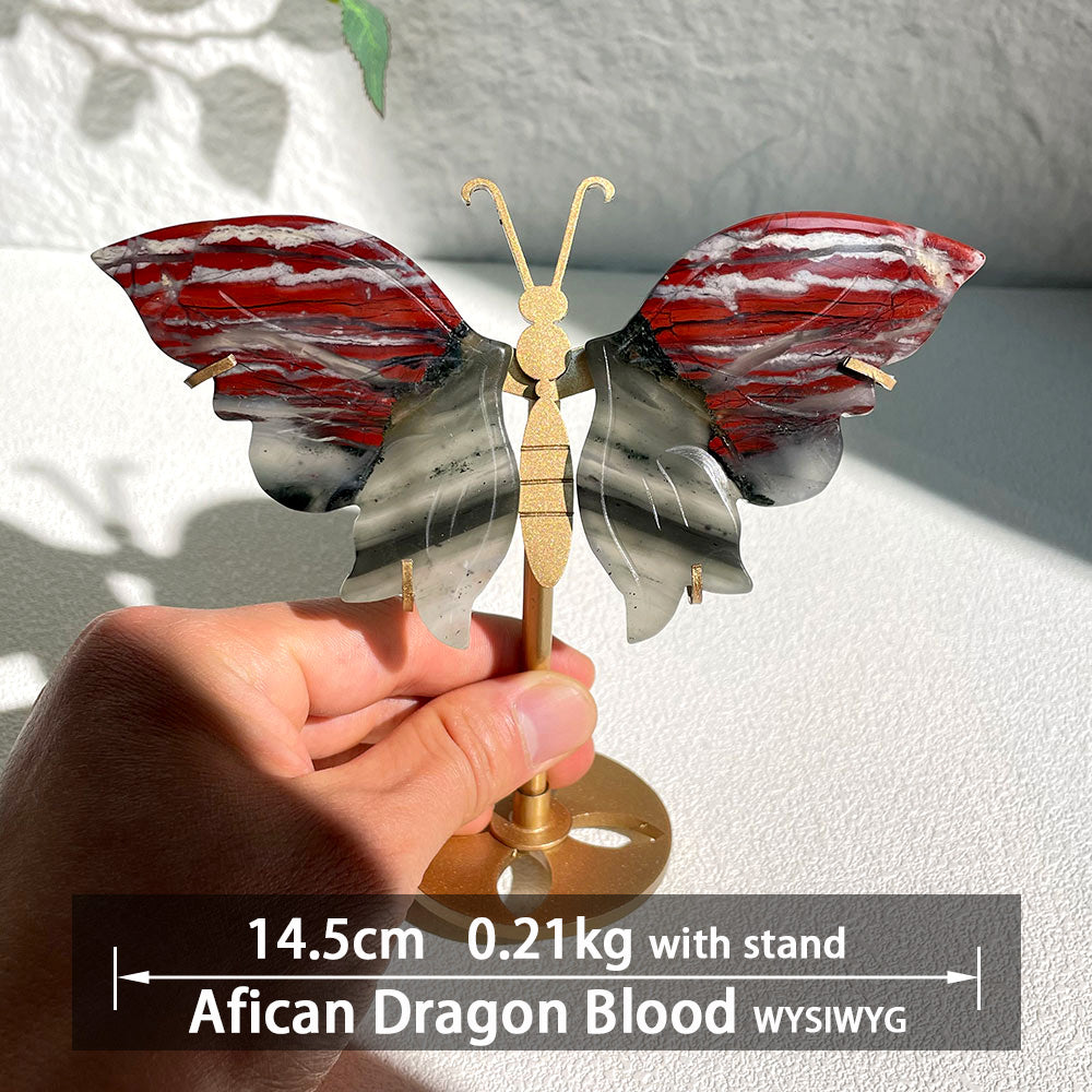 Natural Crystal Butterfly Wings – Hand-Carved Ornament – Healing Gemstone Home Decor