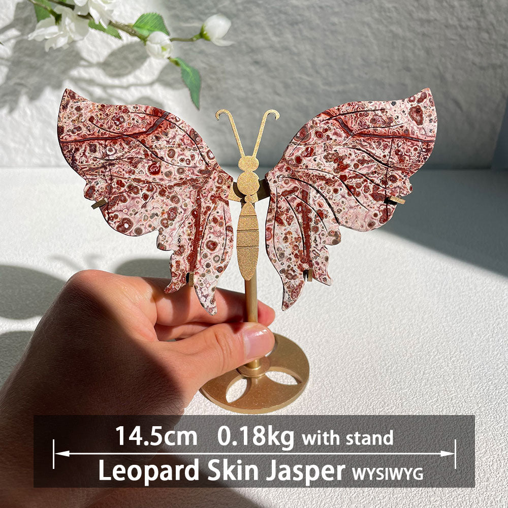 Natural Crystal Butterfly Wings – Hand-Carved Ornament – Healing Gemstone Home Decor