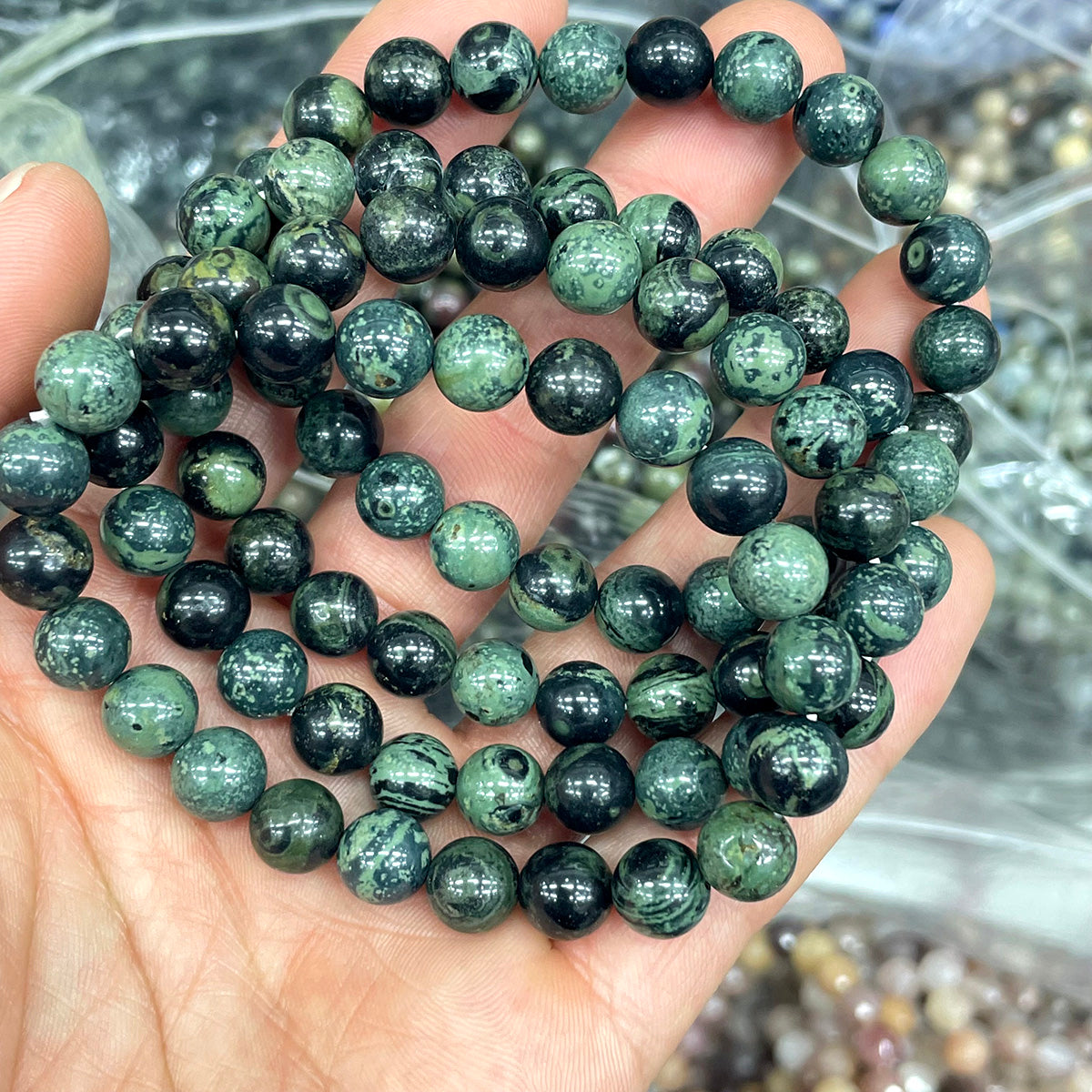 Kambaba Jasper Bead Bracelet