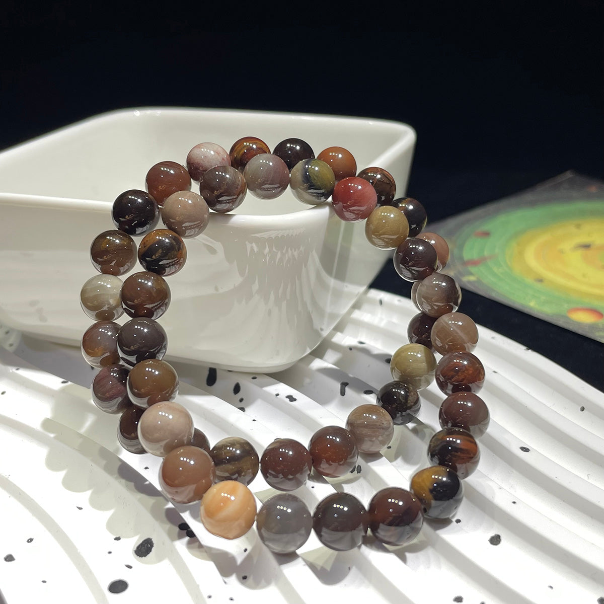 Petrified wood fossil bracelet