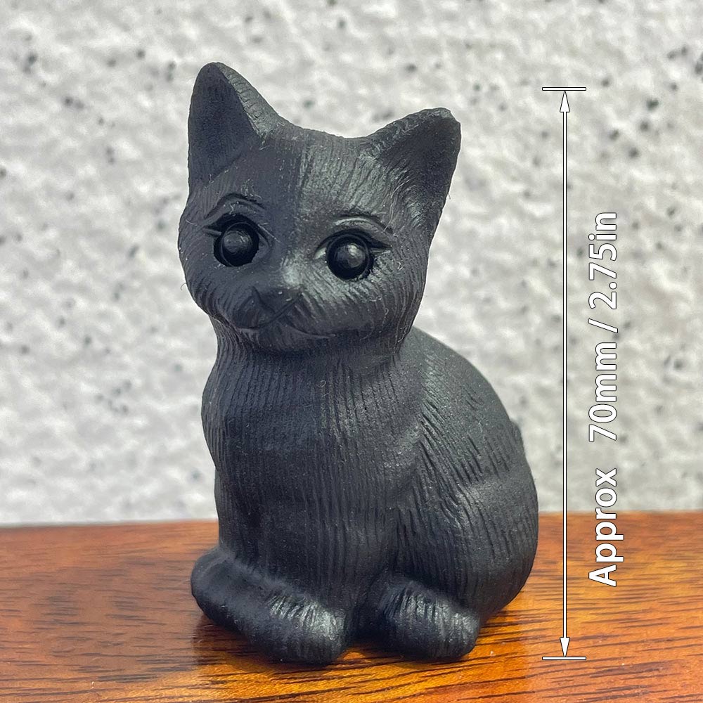 The Perfect Gift for Cat Lovers | Black Obsidian Crystal Cat