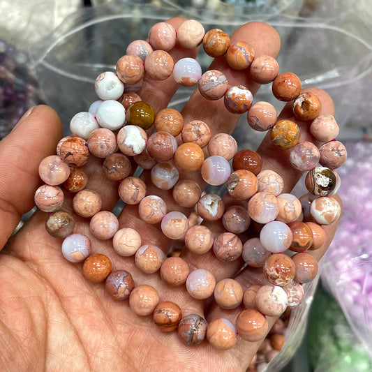cotton candy agate bracelet