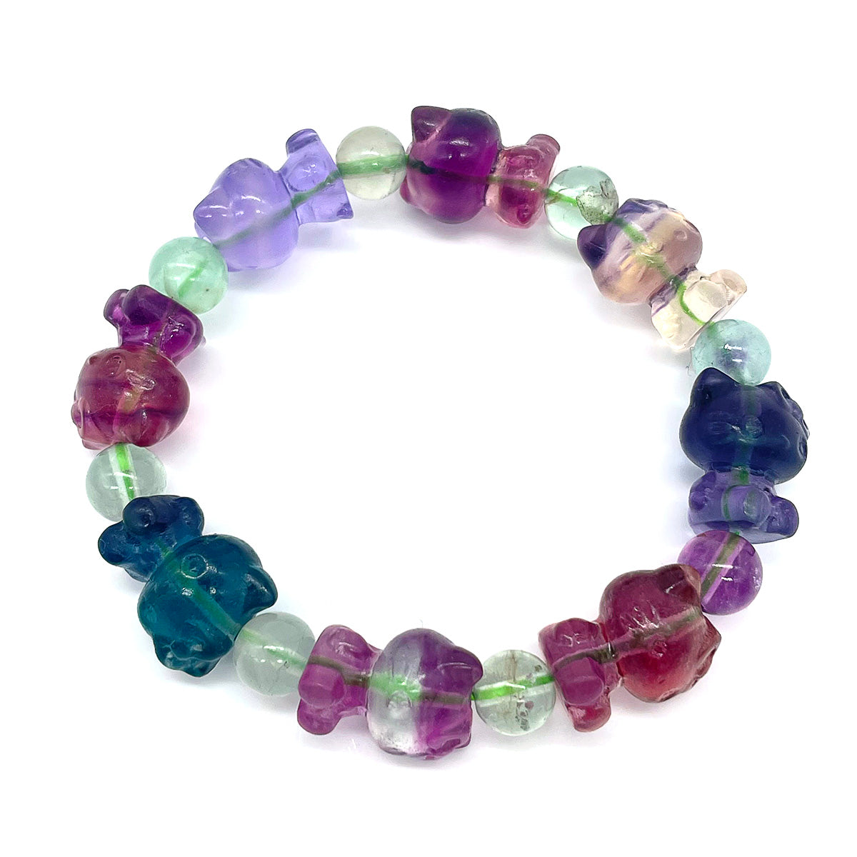 fluorite kitty bracelet