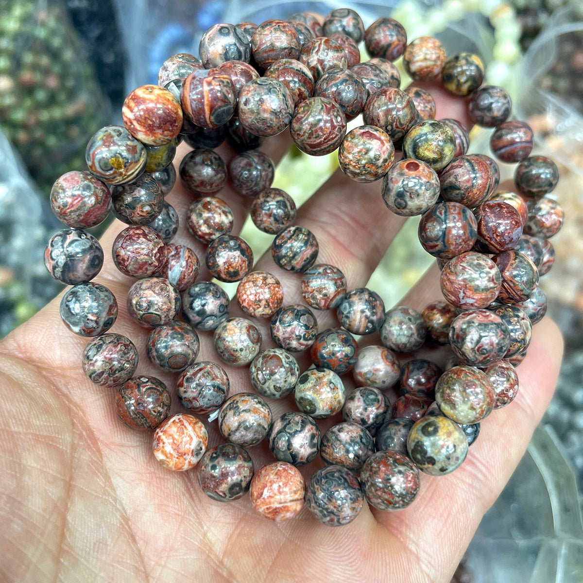 leopard skin jasper bead bracelet