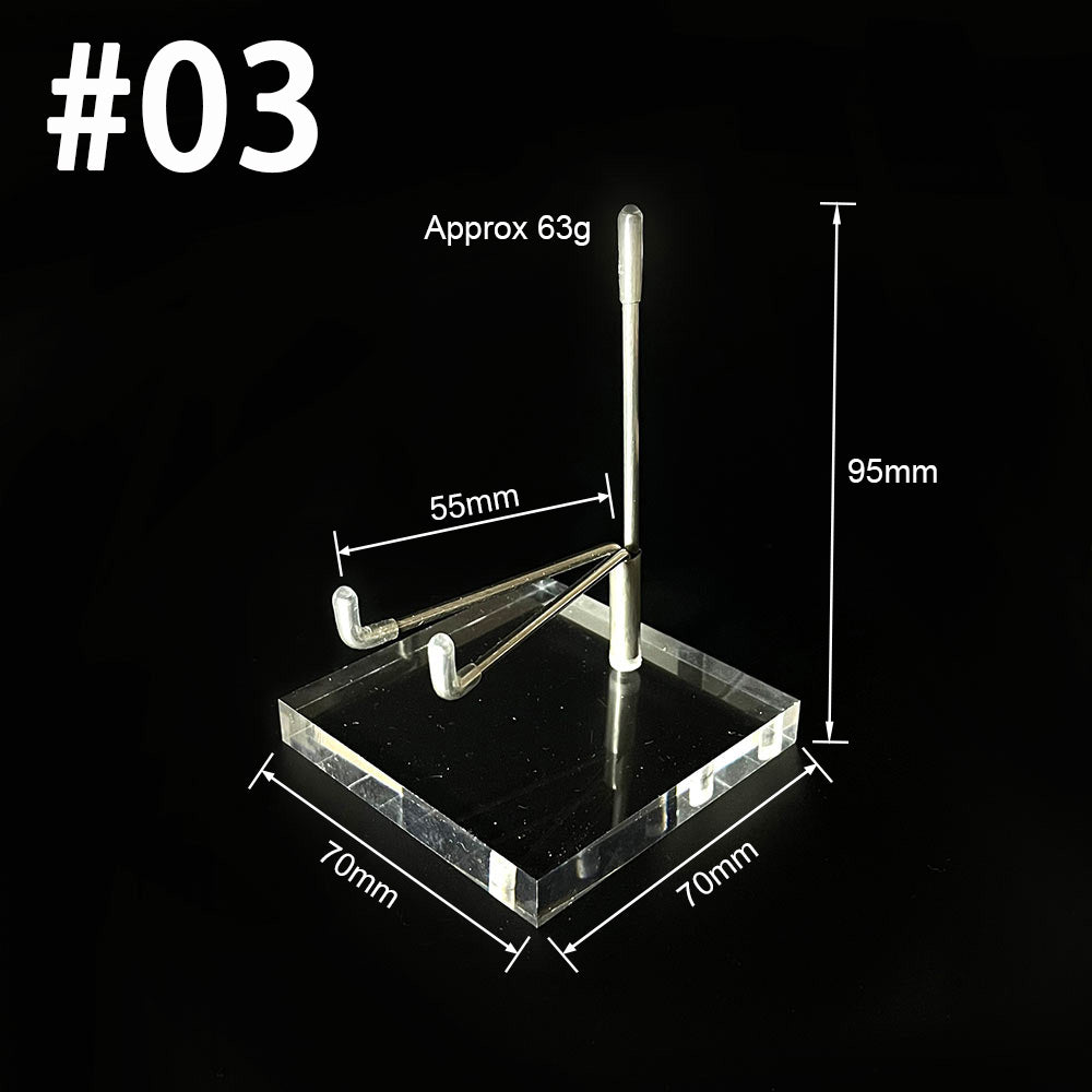 The #03 medium mineral display stand showing its dimensions in millimeters.
