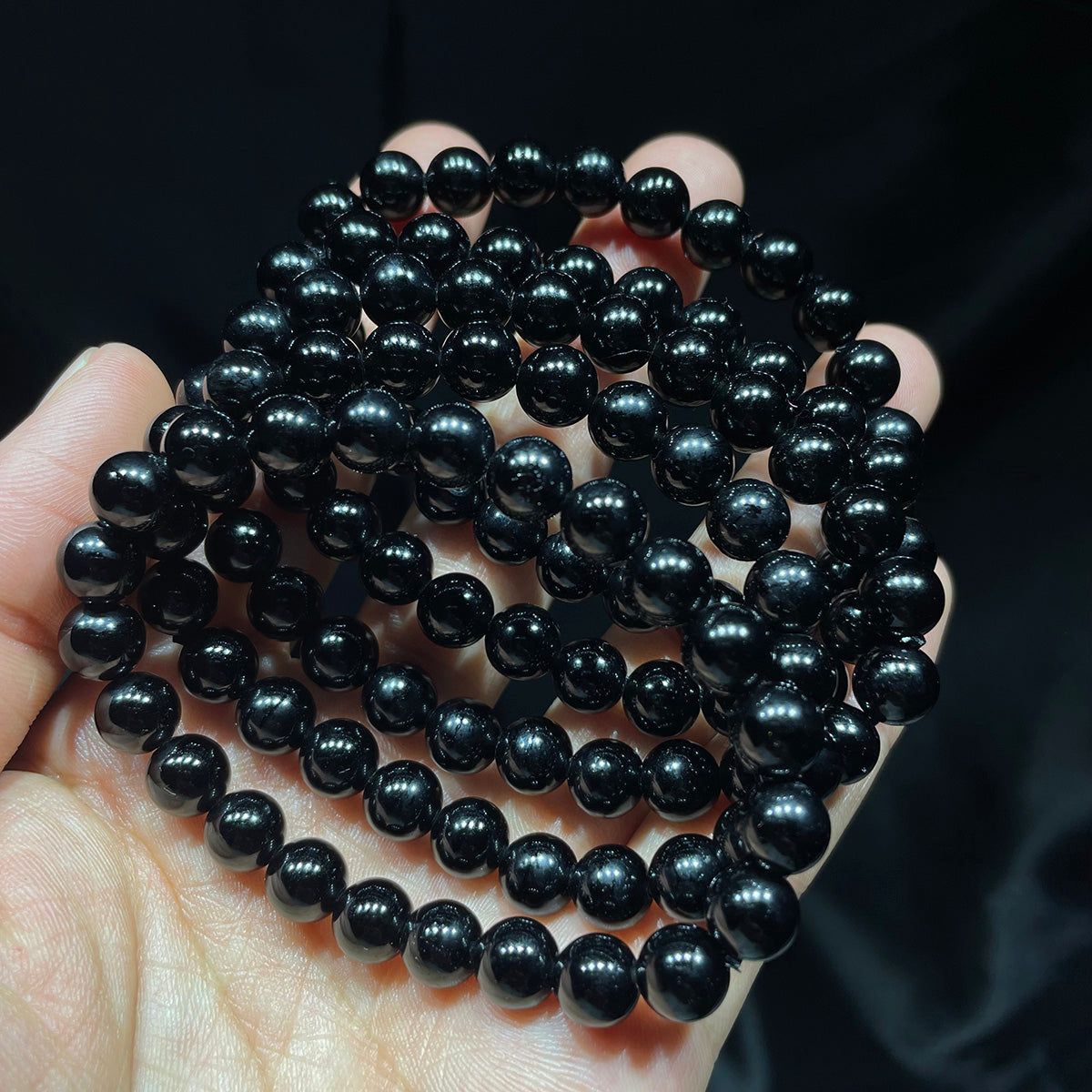 obsidian bead bracelet