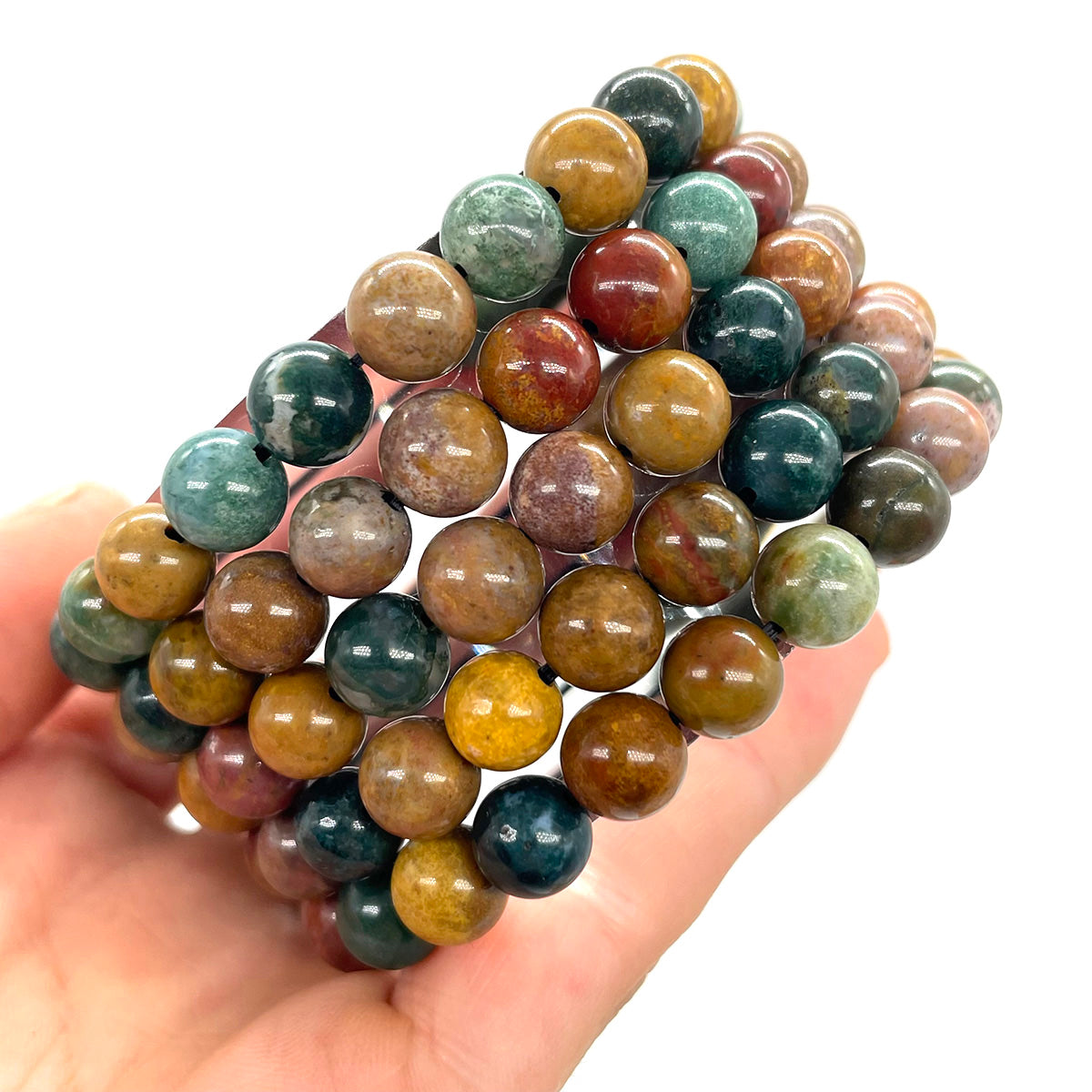 Ocean Jasper Bead Bracelet Healing Stones