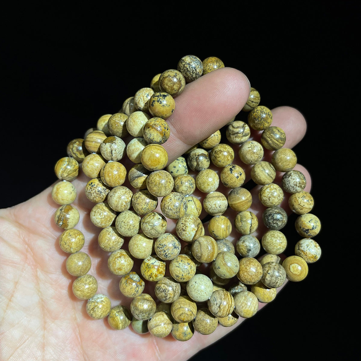 picture jasper bead bracelet