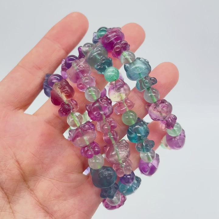 fluorite kitty bracelet