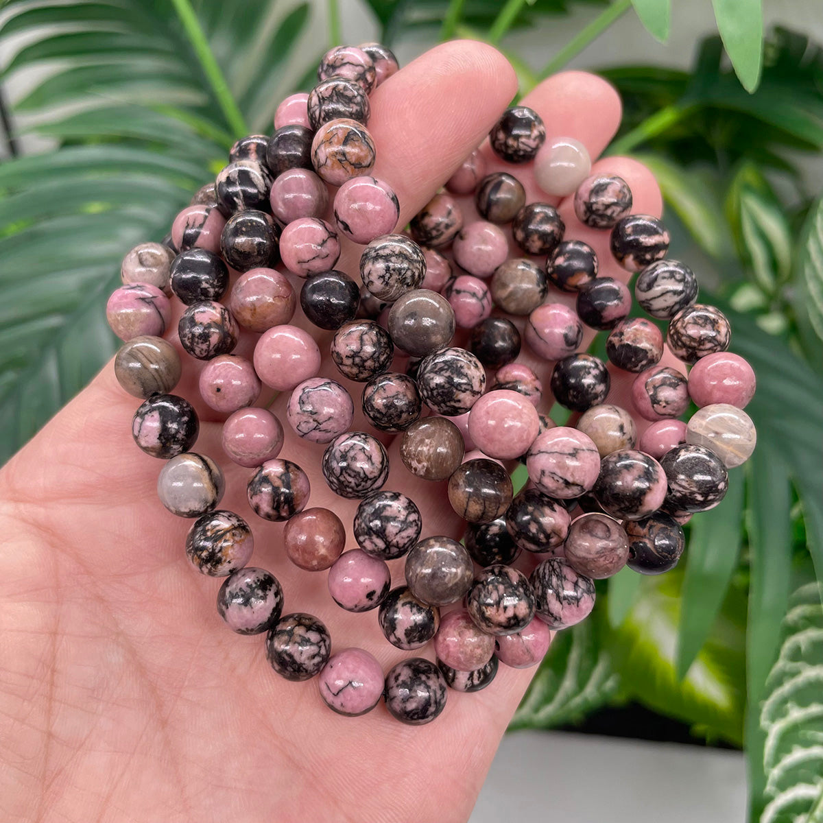 Rhodonite Jasper Bead Bracelet Real Crystal Bracelet Healing Stones Bracelets For Women