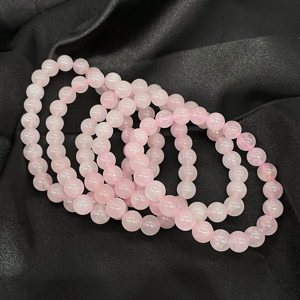 Rose Quartz Bead Bracelet Real Crystal