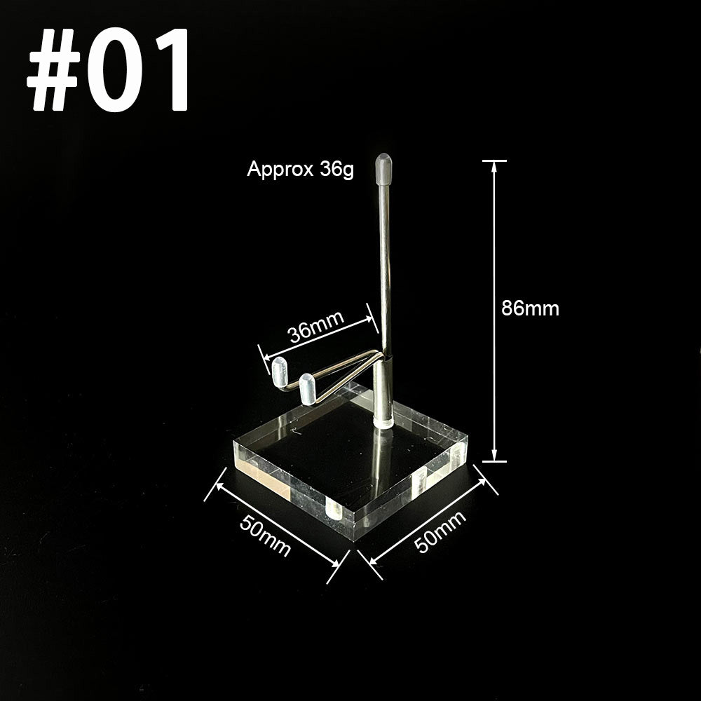 The #01 small mineral display stand showing its dimensions in millimeters.