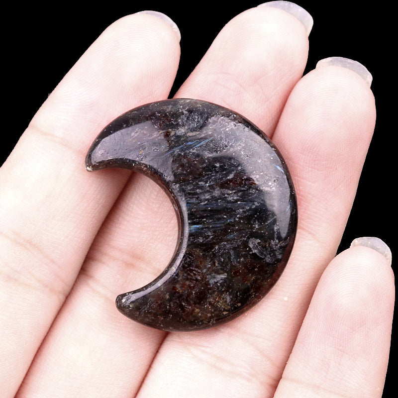 Mini Crystal Moon Carving | Natural Gemstone Pocket Stone