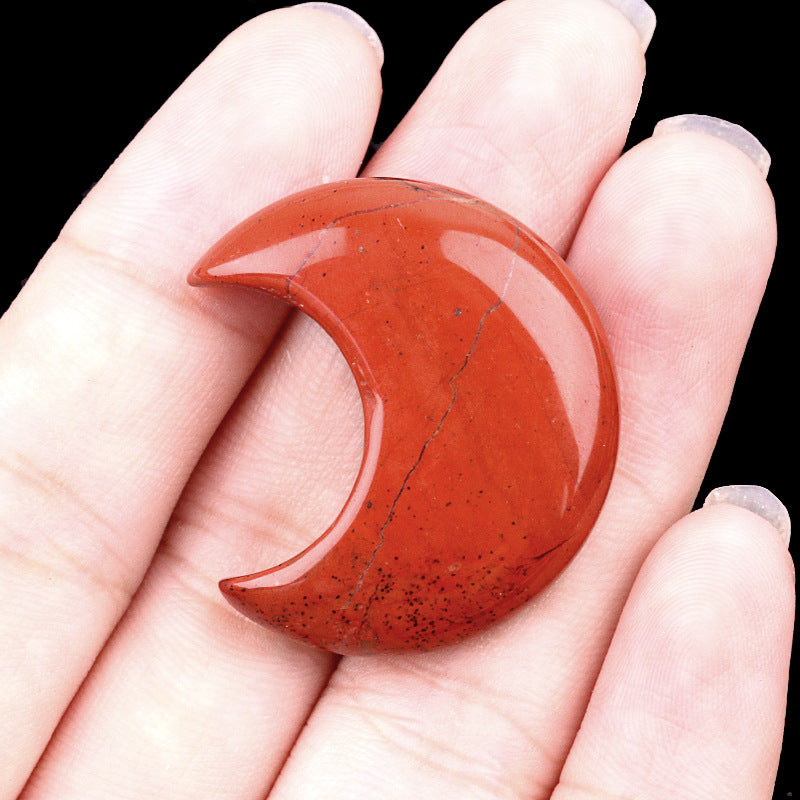 Mini Crystal Moon Carving | Natural Gemstone Pocket Stone