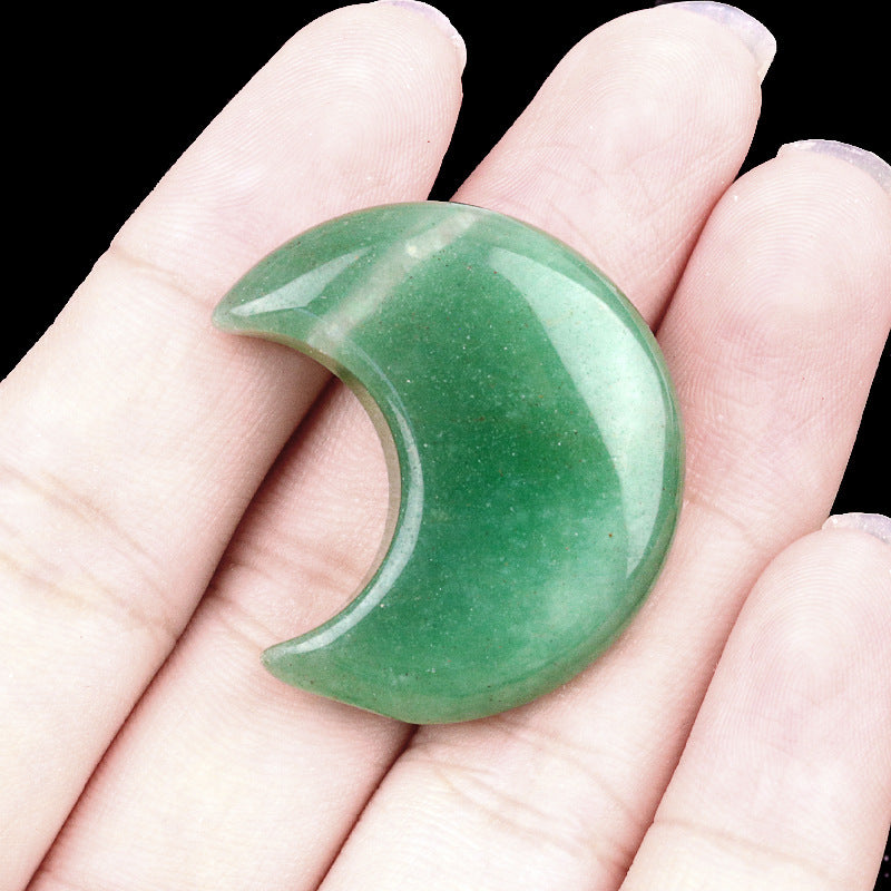 Mini Crystal Moon Carving | Natural Gemstone Pocket Stone
