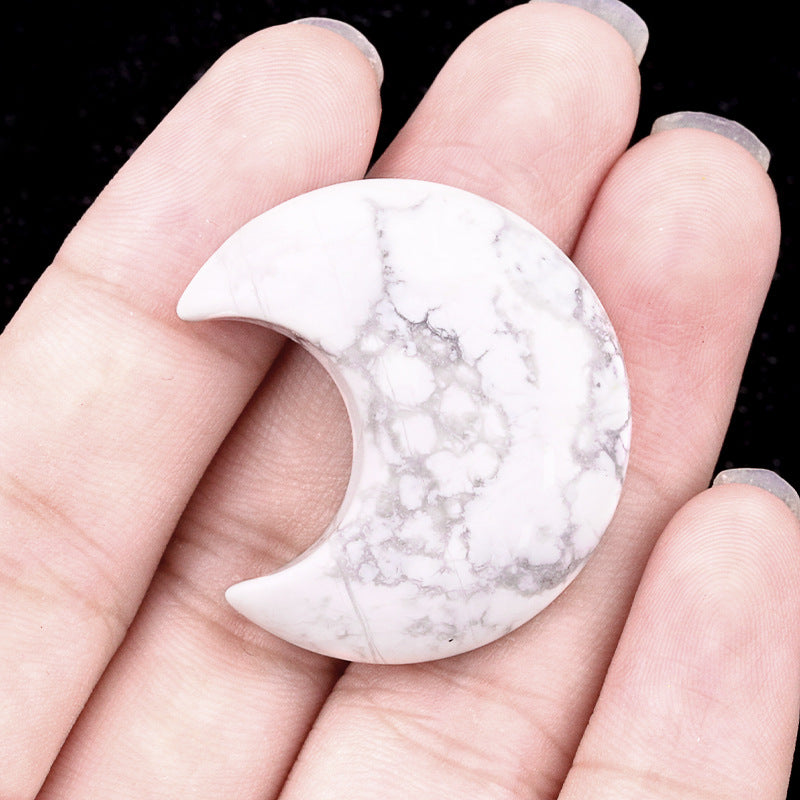 Mini Crystal Moon Carving | Natural Gemstone Pocket Stone