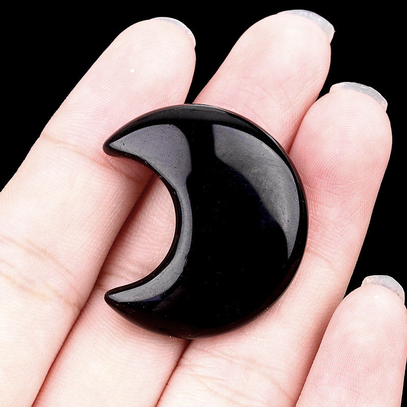 Mini Crystal Moon Carving | Natural Gemstone Pocket Stone