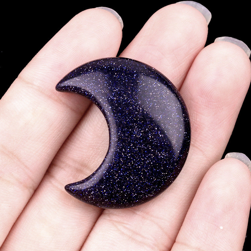 Mini Crystal Moon Carving | Natural Gemstone Pocket Stone