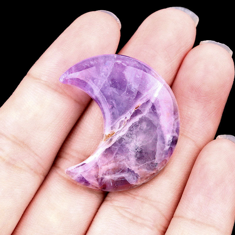 Mini Crystal Moon Carving | Natural Gemstone Pocket Stone