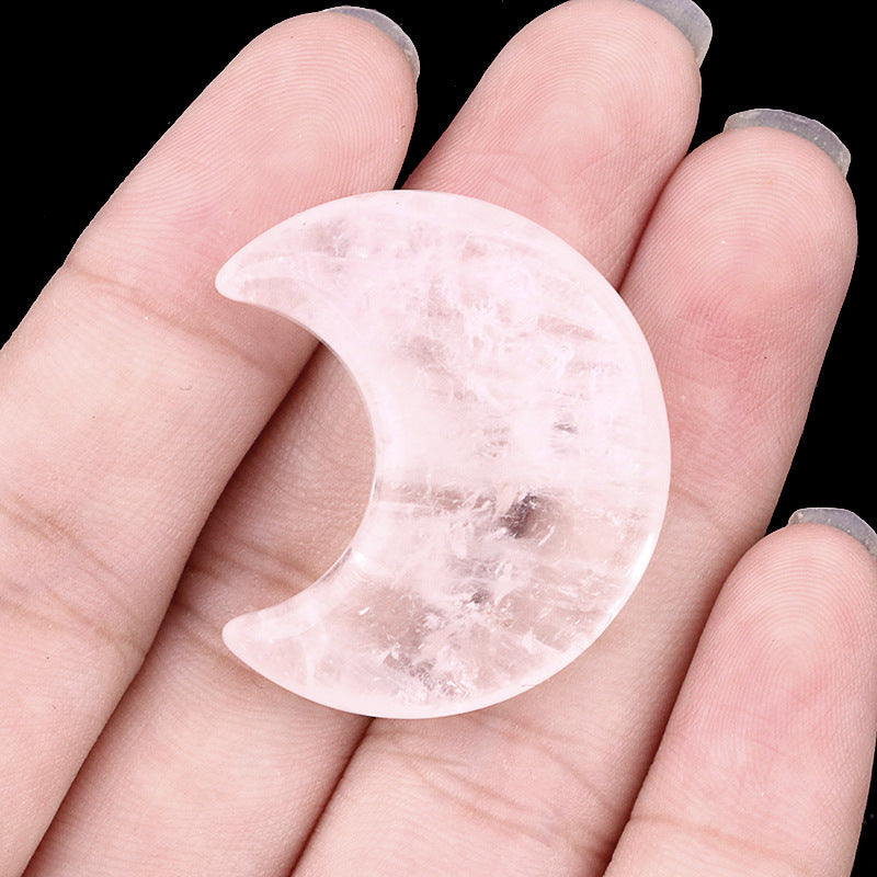 Mini Crystal Moon Carving | Natural Gemstone Pocket Stone