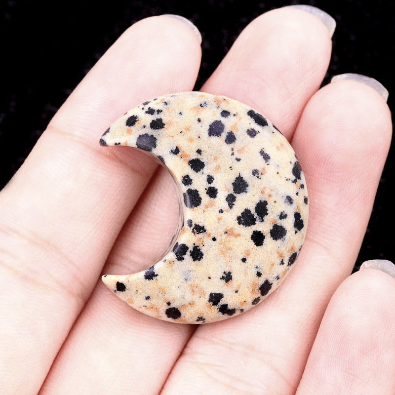 Mini Crystal Moon Carving | Natural Gemstone Pocket Stone