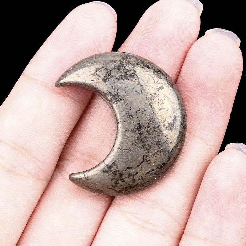Mini Crystal Moon Carving | Natural Gemstone Pocket Stone