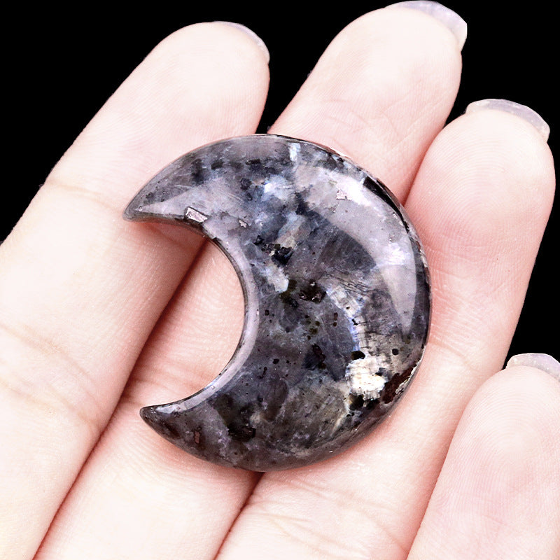Mini Crystal Moon Carving | Natural Gemstone Pocket Stone