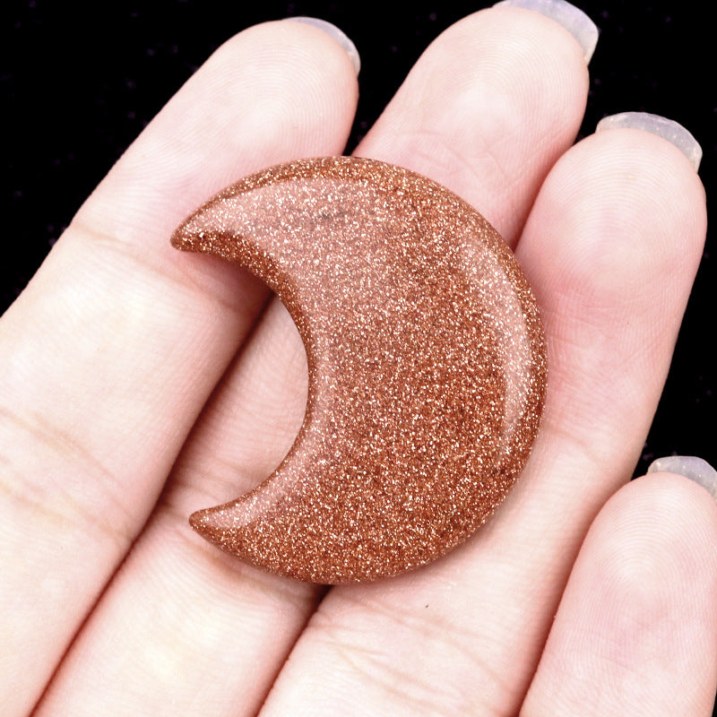 Mini Crystal Moon Carving | Natural Gemstone Pocket Stone