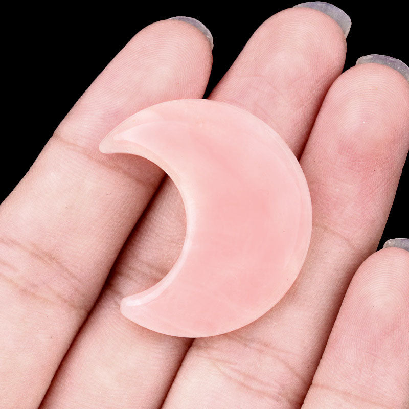 Mini Crystal Moon Carving | Natural Gemstone Pocket Stone